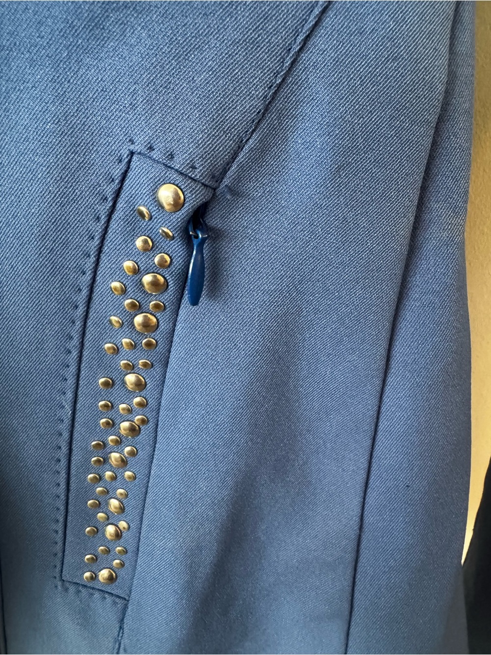 Animo Italia Show Jacket Blue w/ Stud Embellishments & Floral Trim IT 40/US 4 - Picture 16 of 16
